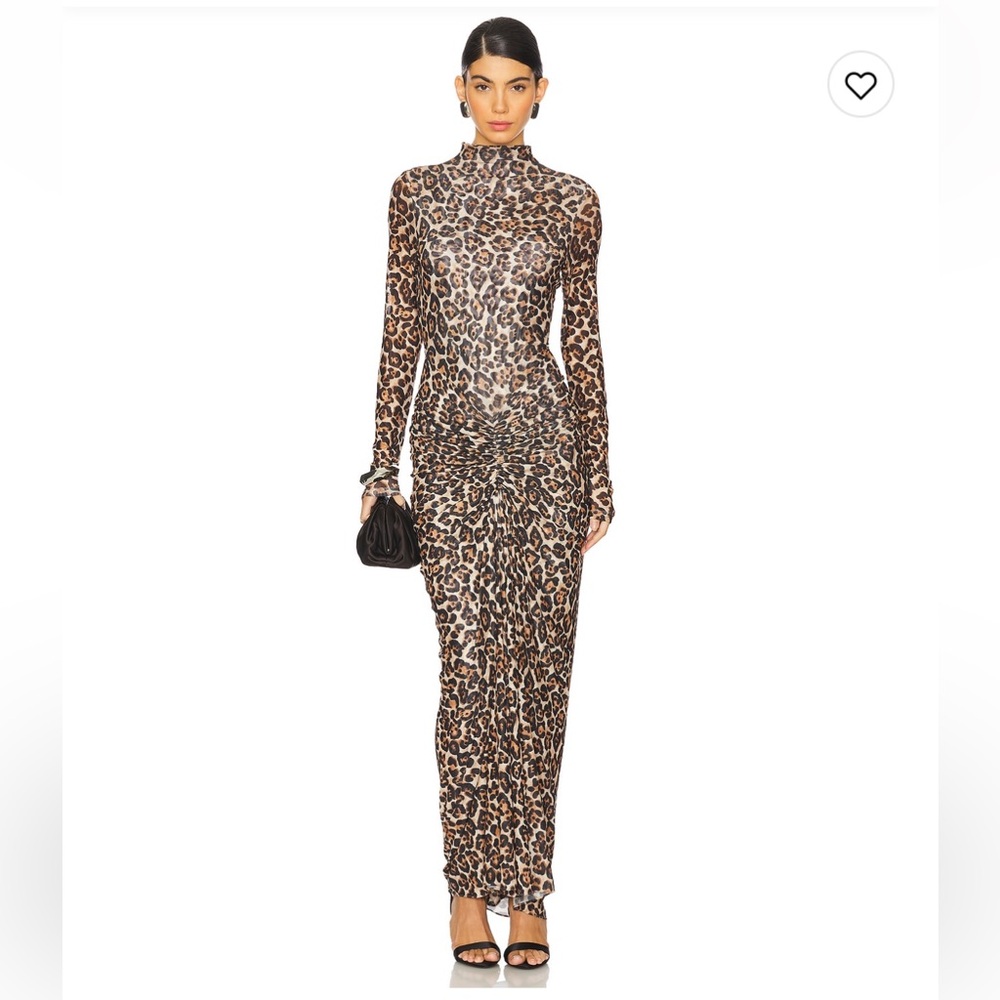 Ronny Kobo Collection Long Sleeve Leopard Dress